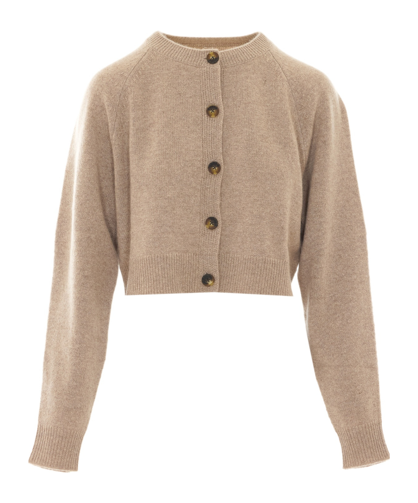 Loulou De Saison Heike Ribbed-knit Cropped Cardigan In Brown