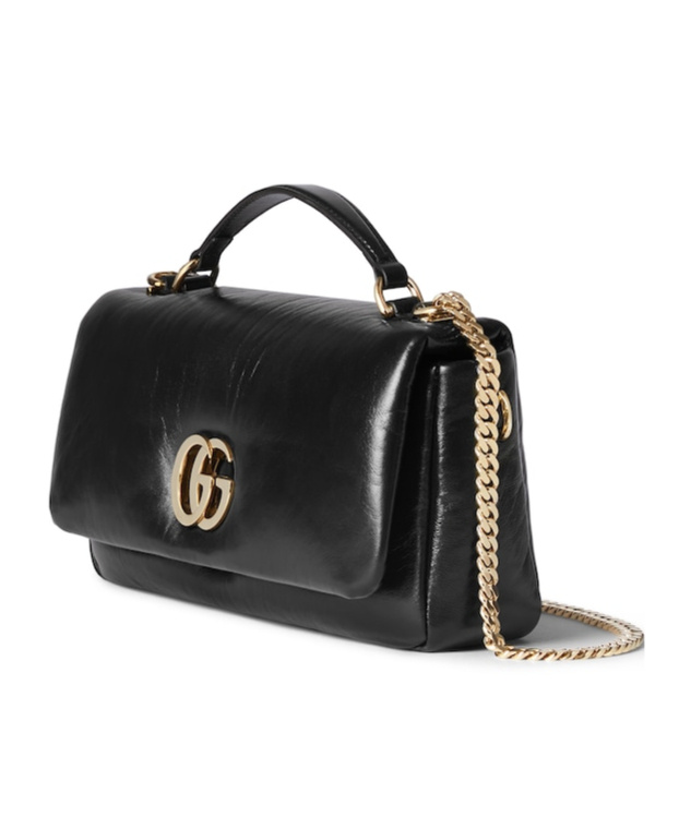 Gucci Womens Black Black Gg Milano Small Top-handle Leather Bag In Black