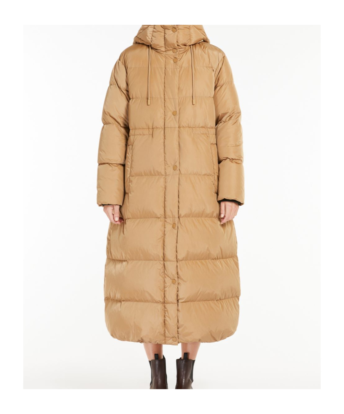 Weekend Max Mara Dolly Hooded Down Jacket In Nude