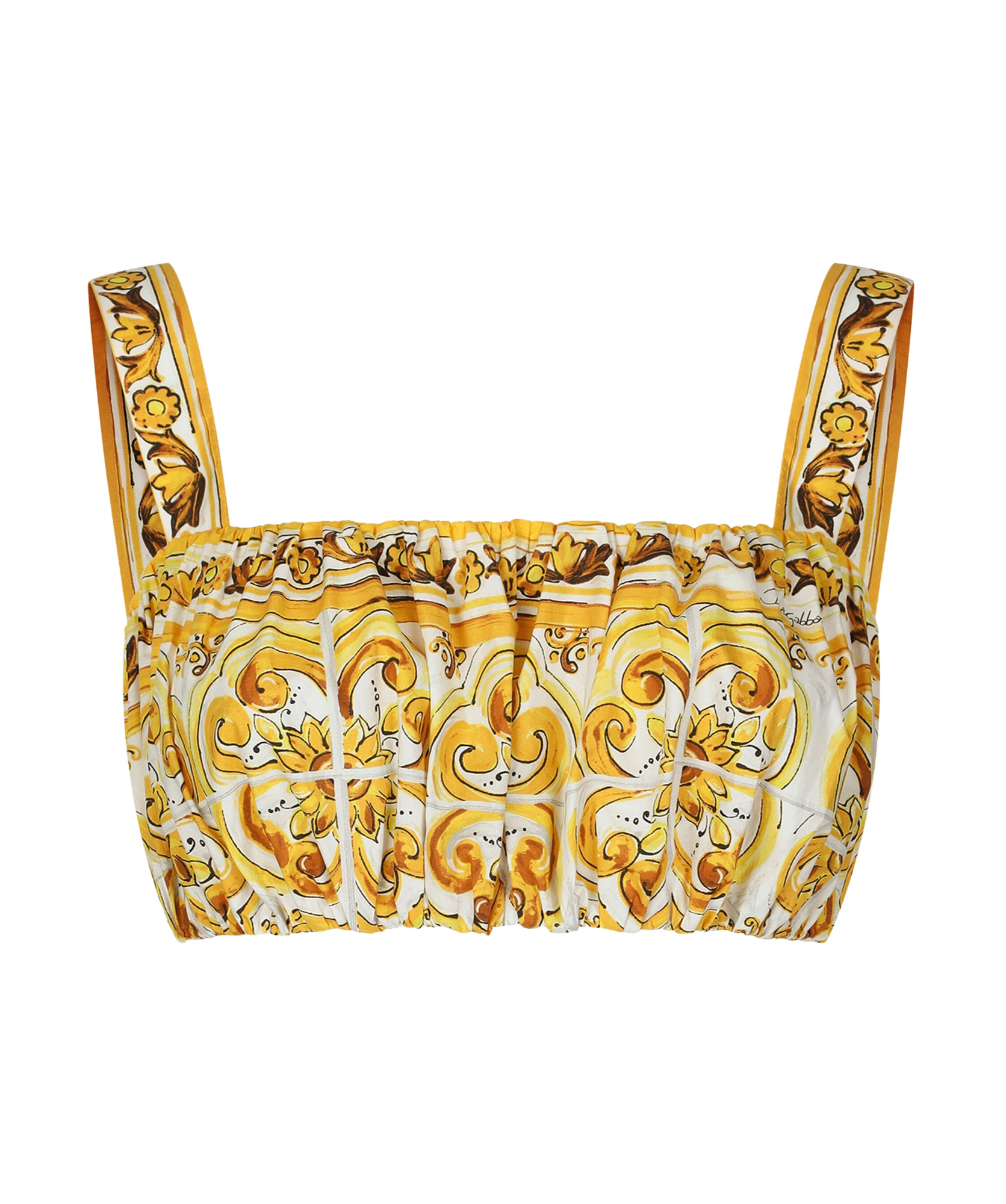 DOLCE & GABBANA DOLCE  GABBANA MAJOLICA PRINTED STRAPPY POPLIN TOP