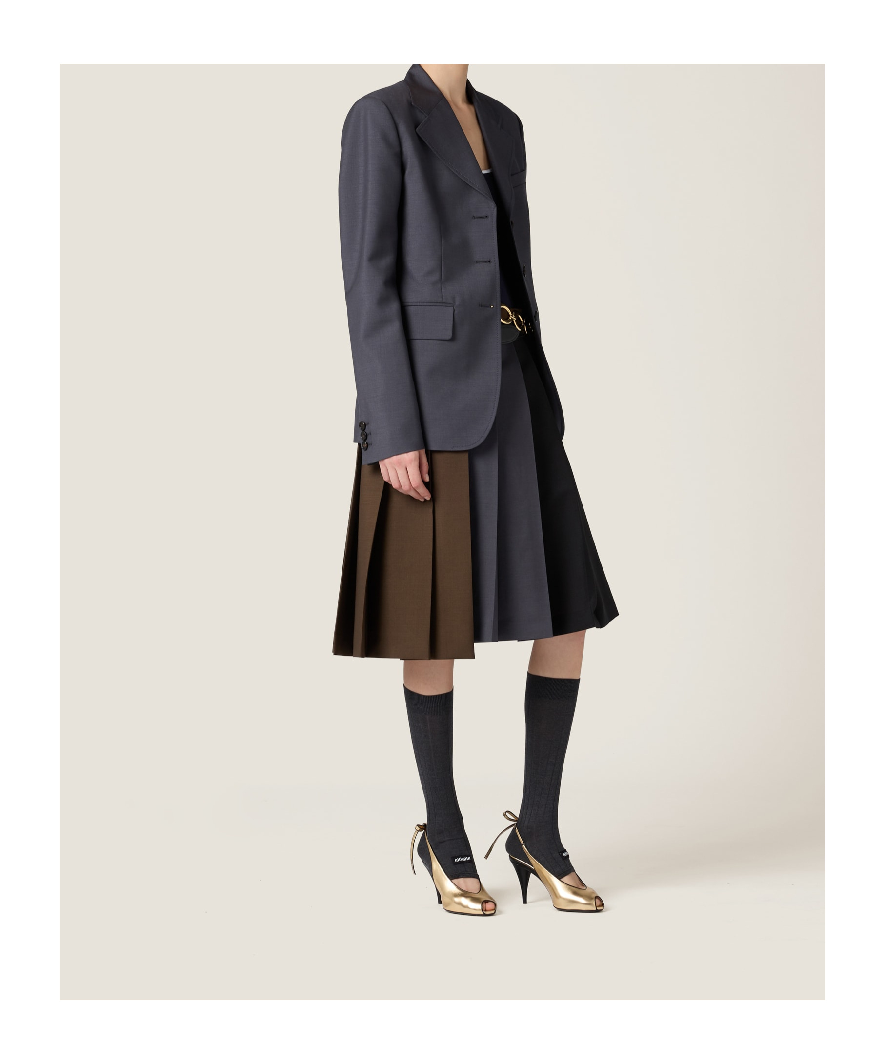Miu Miu Pleated Skirts In Green