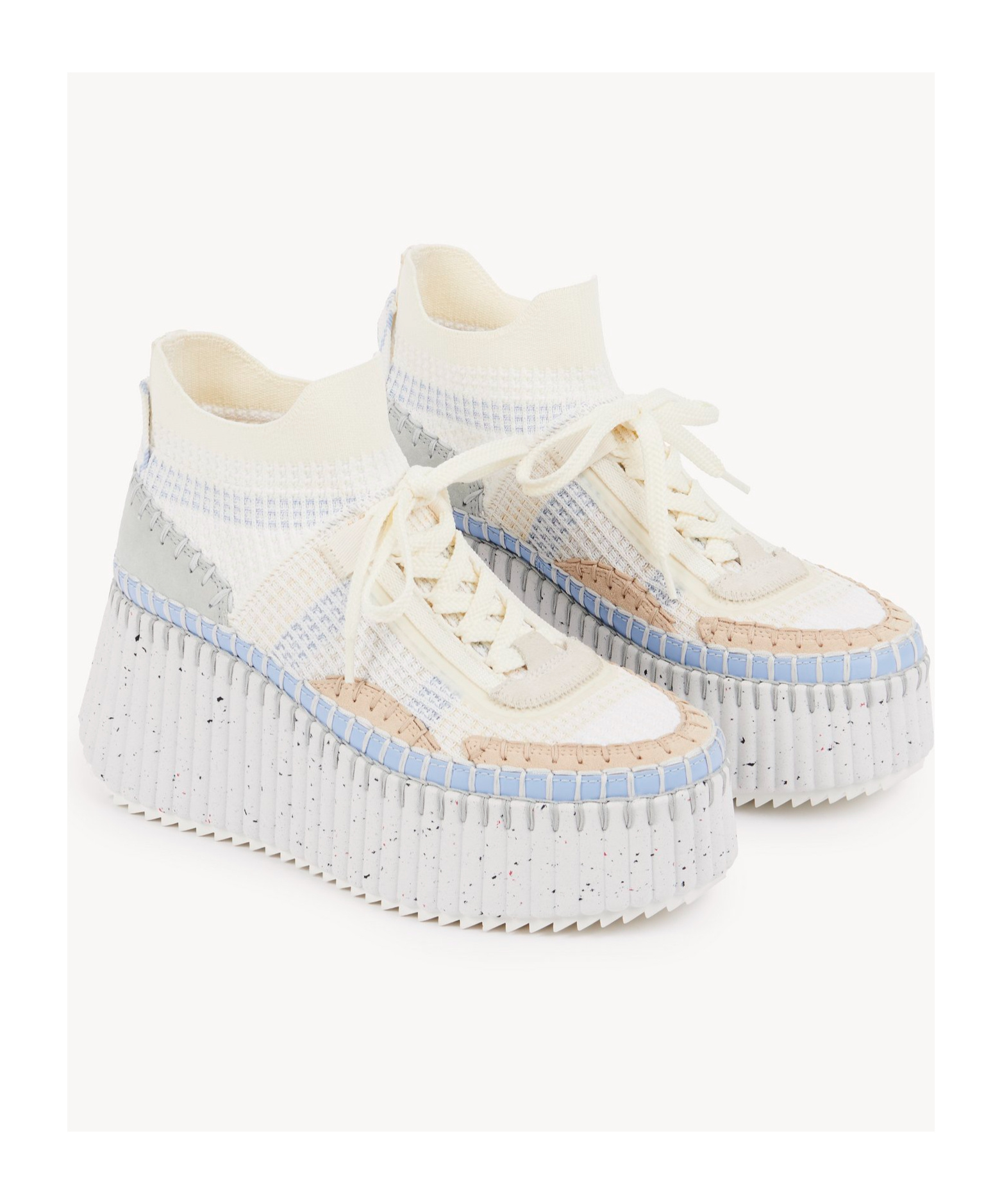 Chloé Nama Wedges Sneakers In White