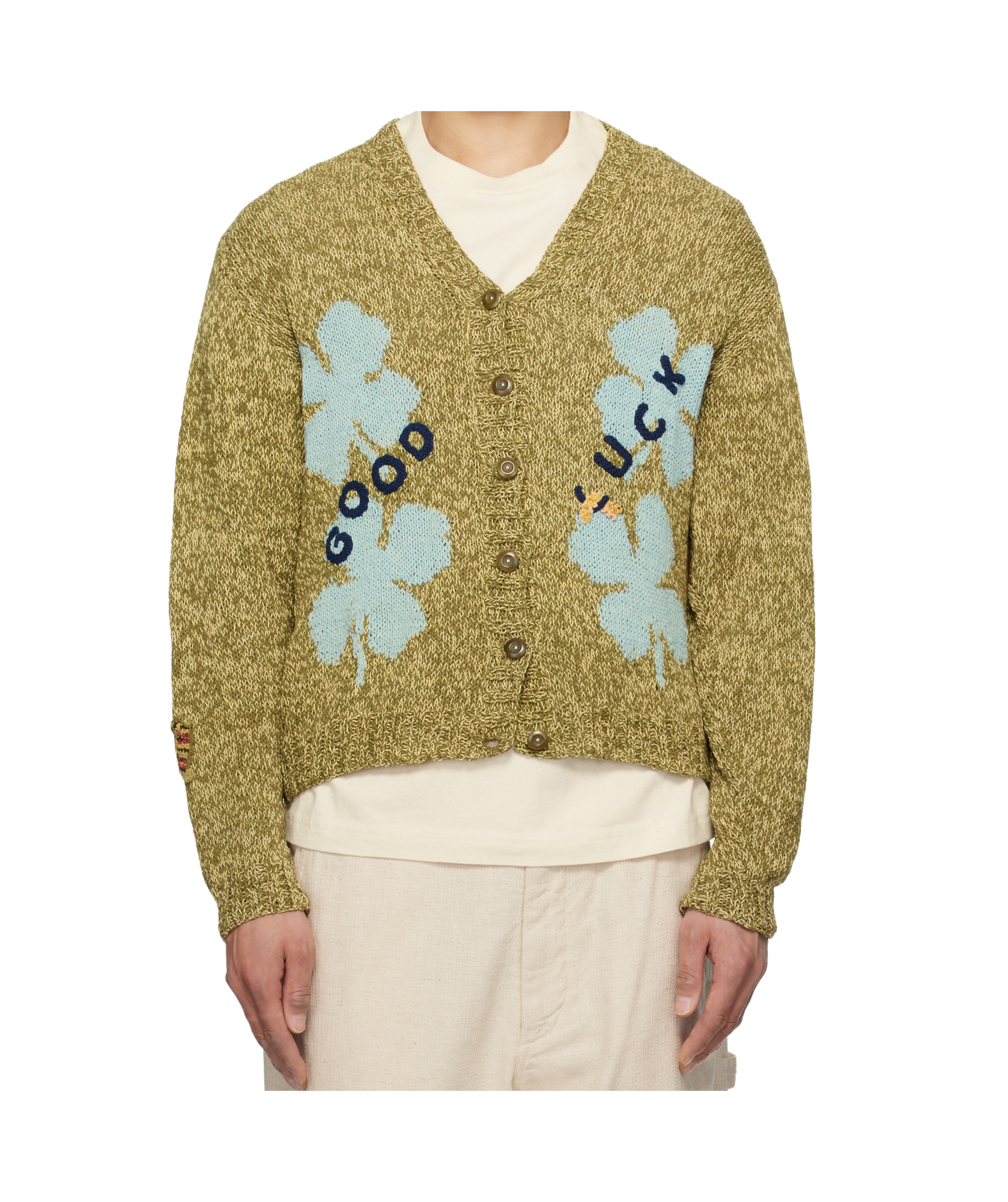 Story Mfg. Khaki Twinsun Knit Cardigan In Khaki