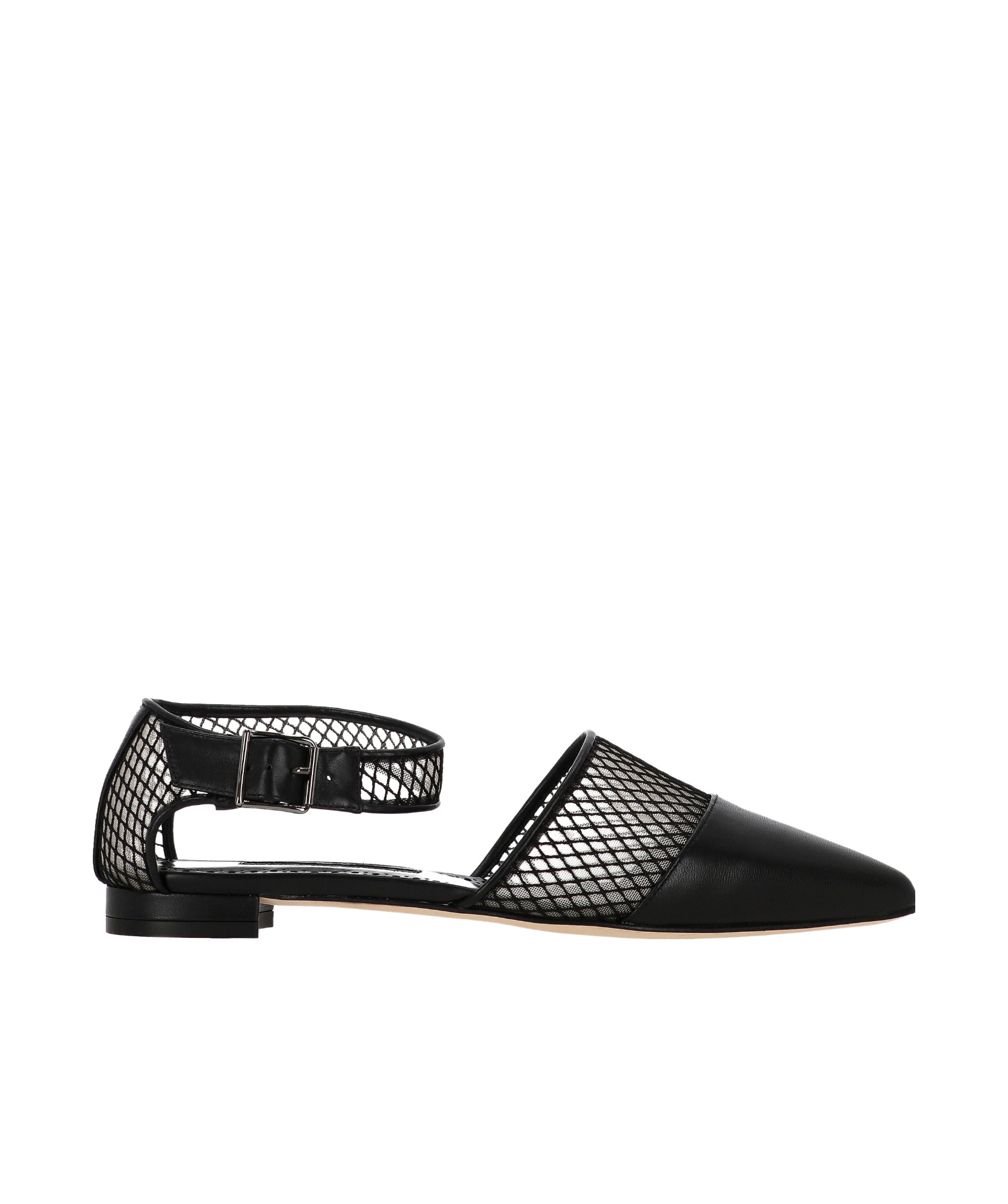 Manolo Blahnik Jatelahflat Leather Pointed-toe Flats In Black