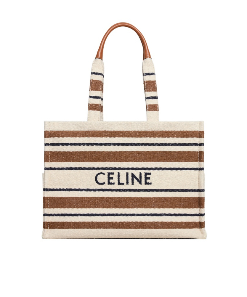 Celine Logo Handbag In Nude