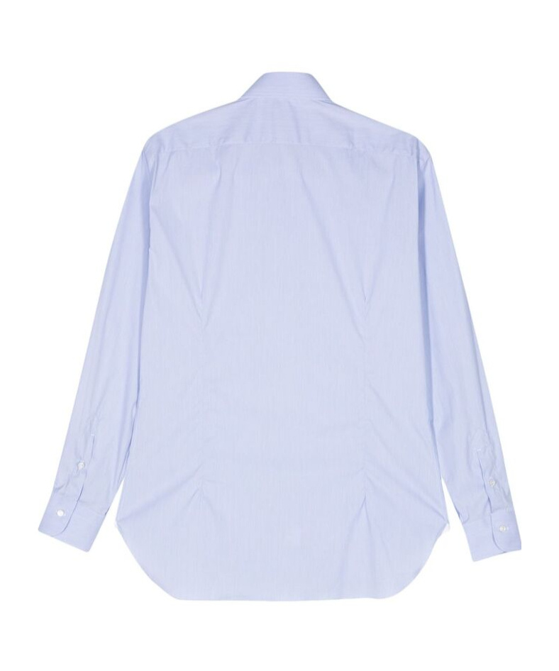 Barba Napoli Barba Long Sleeve Shirt With Semi-rigid Collar And Buttons In Blue