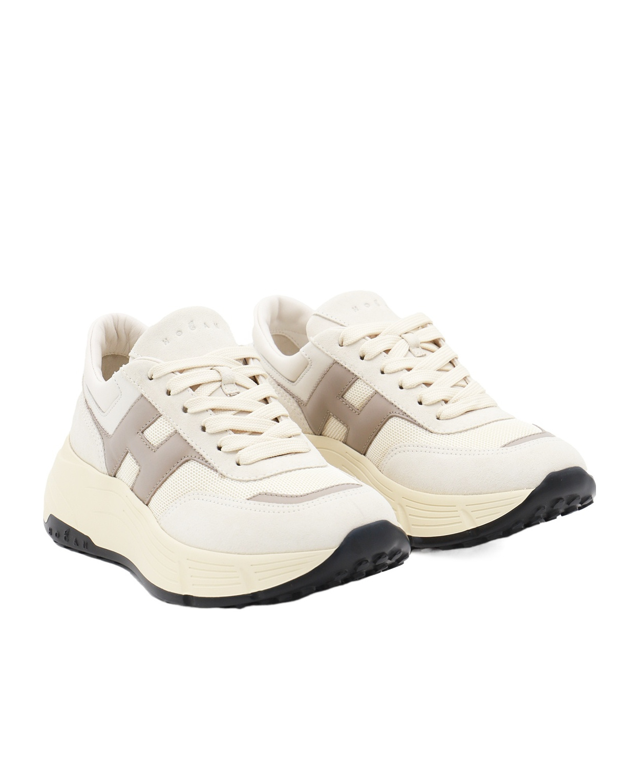 Hogan Logo Embossed Chunky Sneakers In White