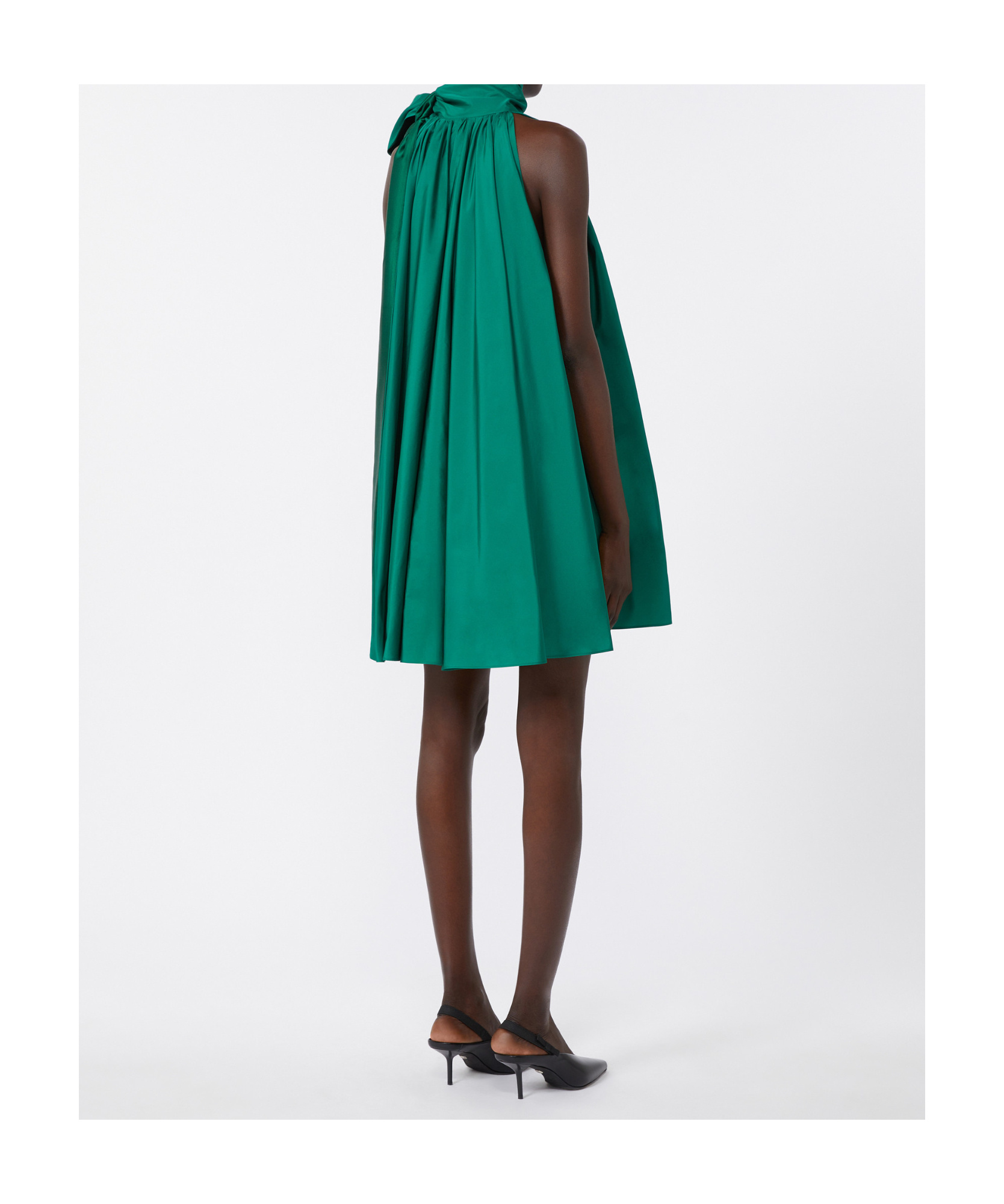 Max Mara Taffeta Dress In Green