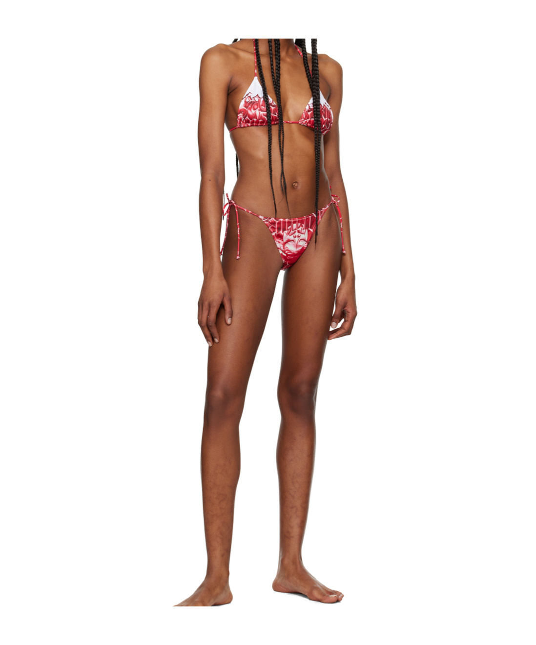 Jean Paul Gaultier Diablo Printed Triangle Bikini In Pink