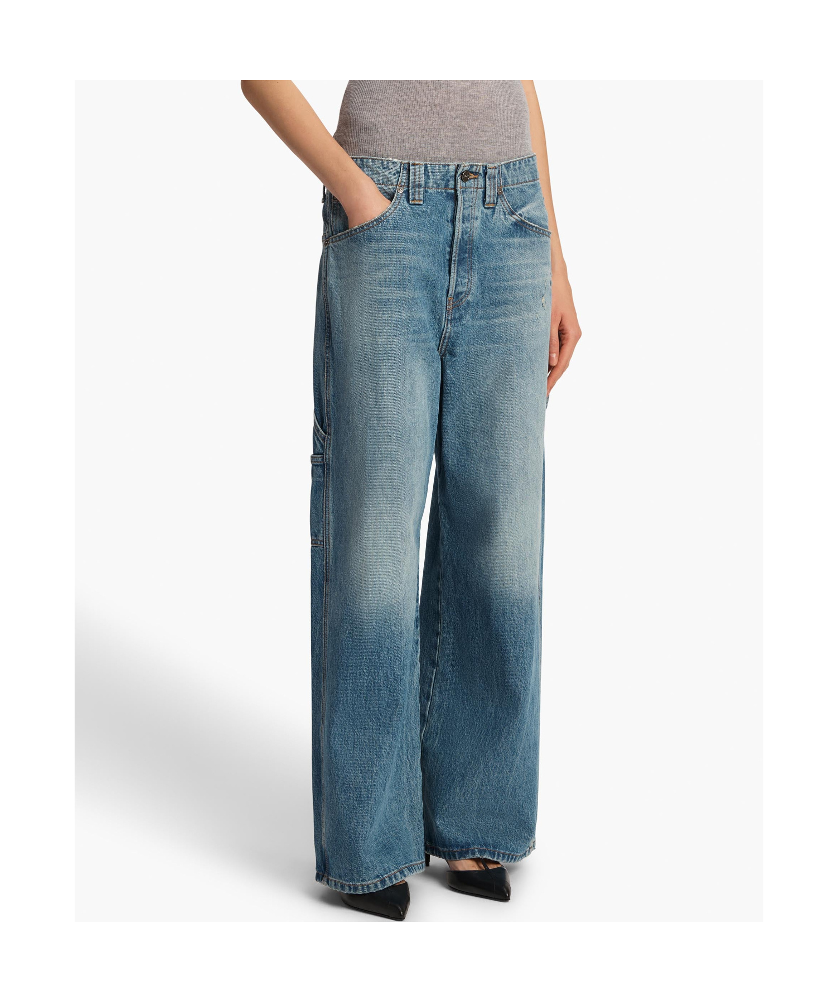Shop Khaite Sowen Jean In Blue