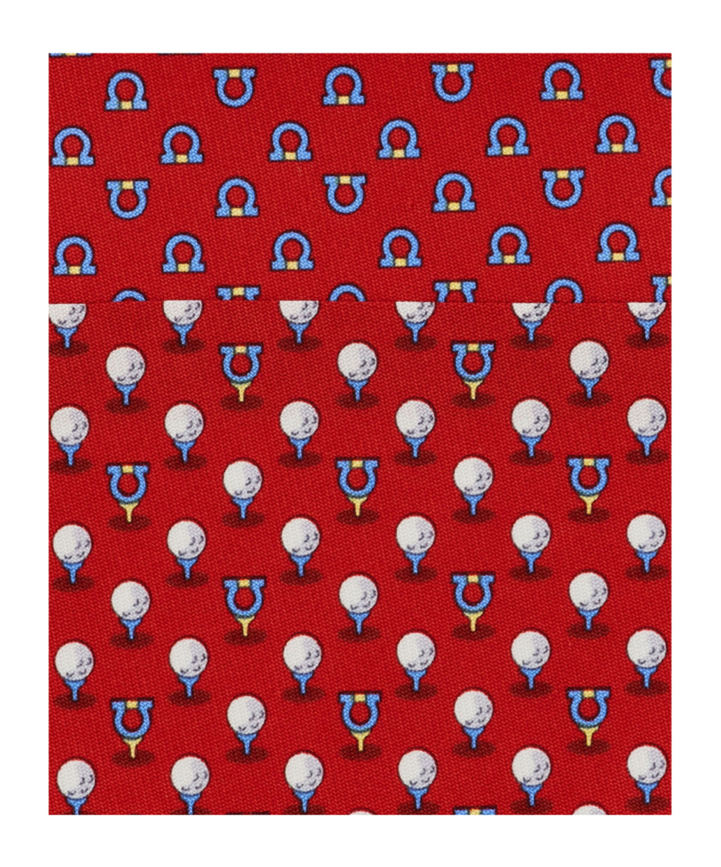 Ferragamo Silk Tie With Golf And Gancini