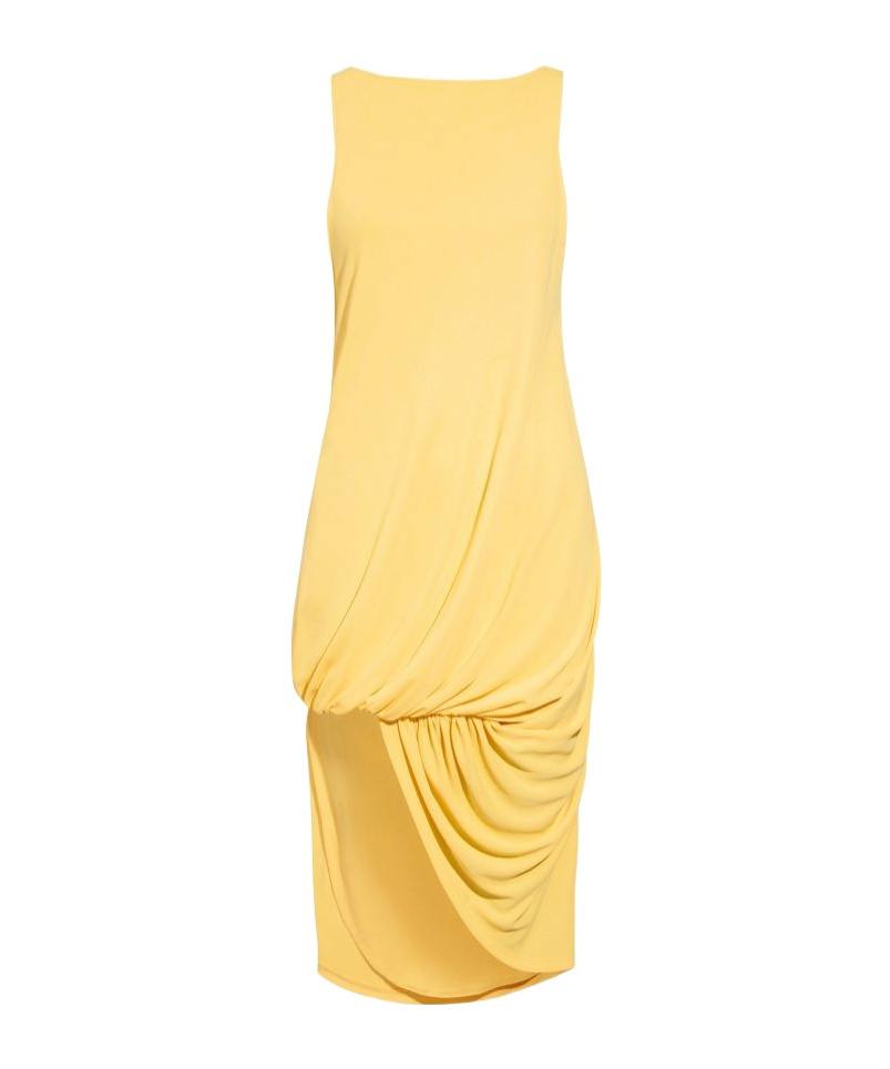 Jacquemus Peplo Sleeveless Draped High-low Dress In Yellow