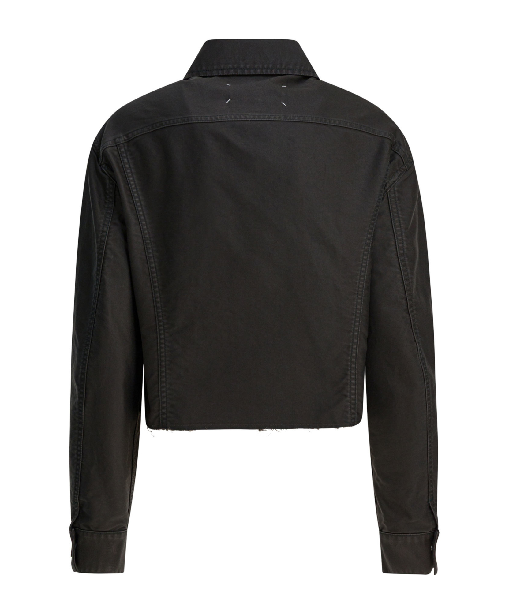Maison Margiela Denim Jacket With Collared Design And Pockets In Black