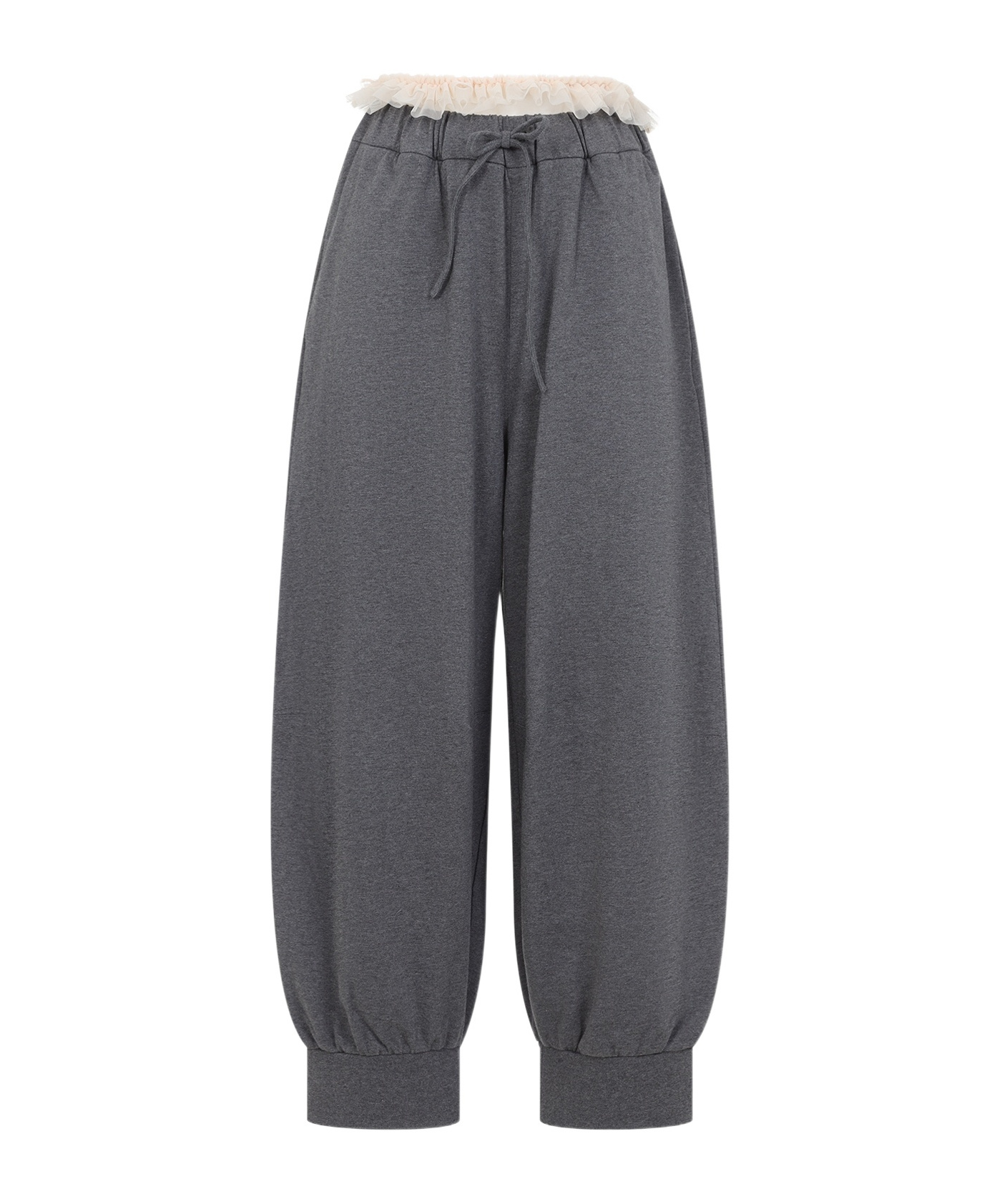 Simone Rocha Frilly  Drawstring Track Pants In Charcoal