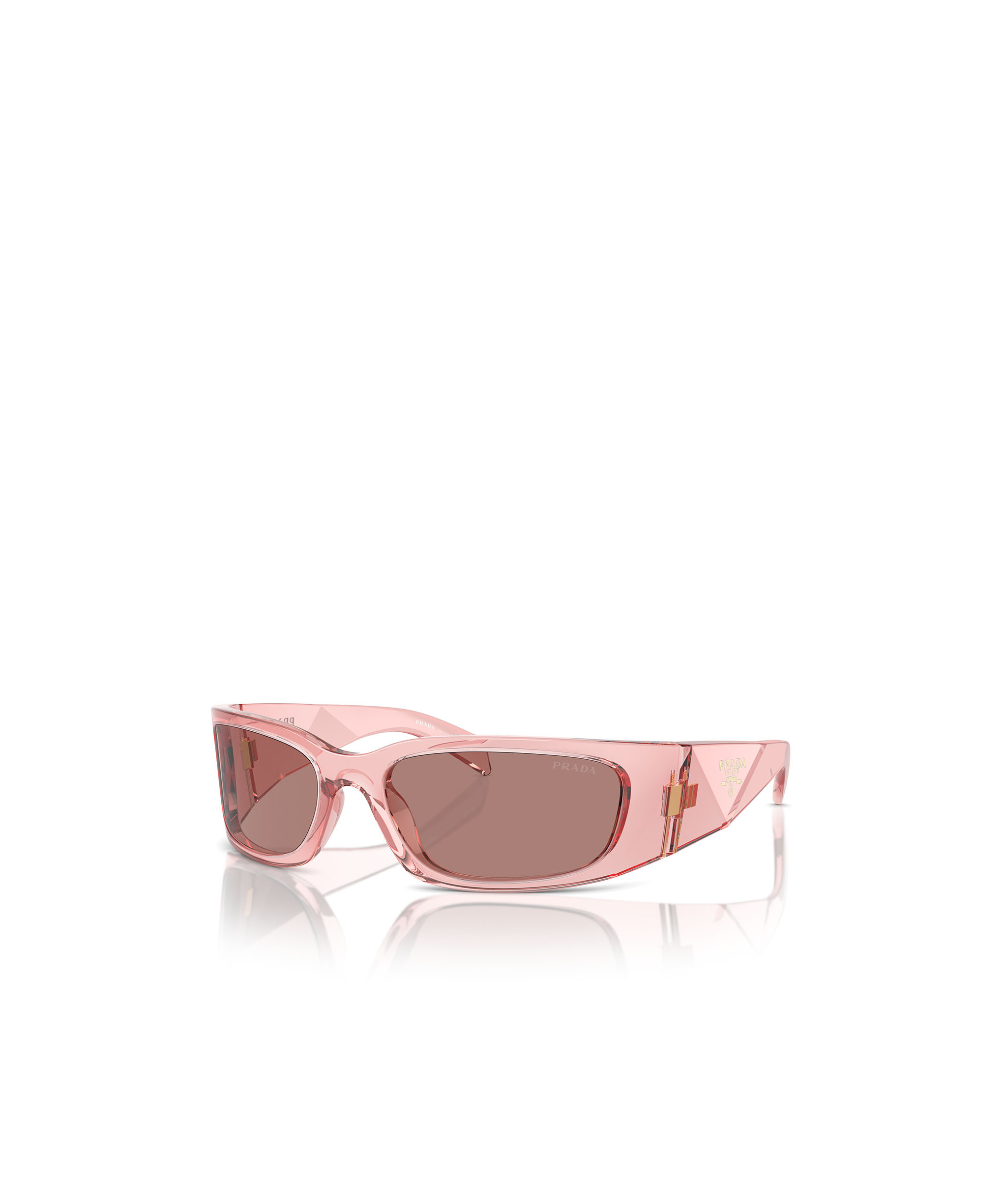 Prada Logo Propionate & Plastic Wrap Sunglasses In Nude