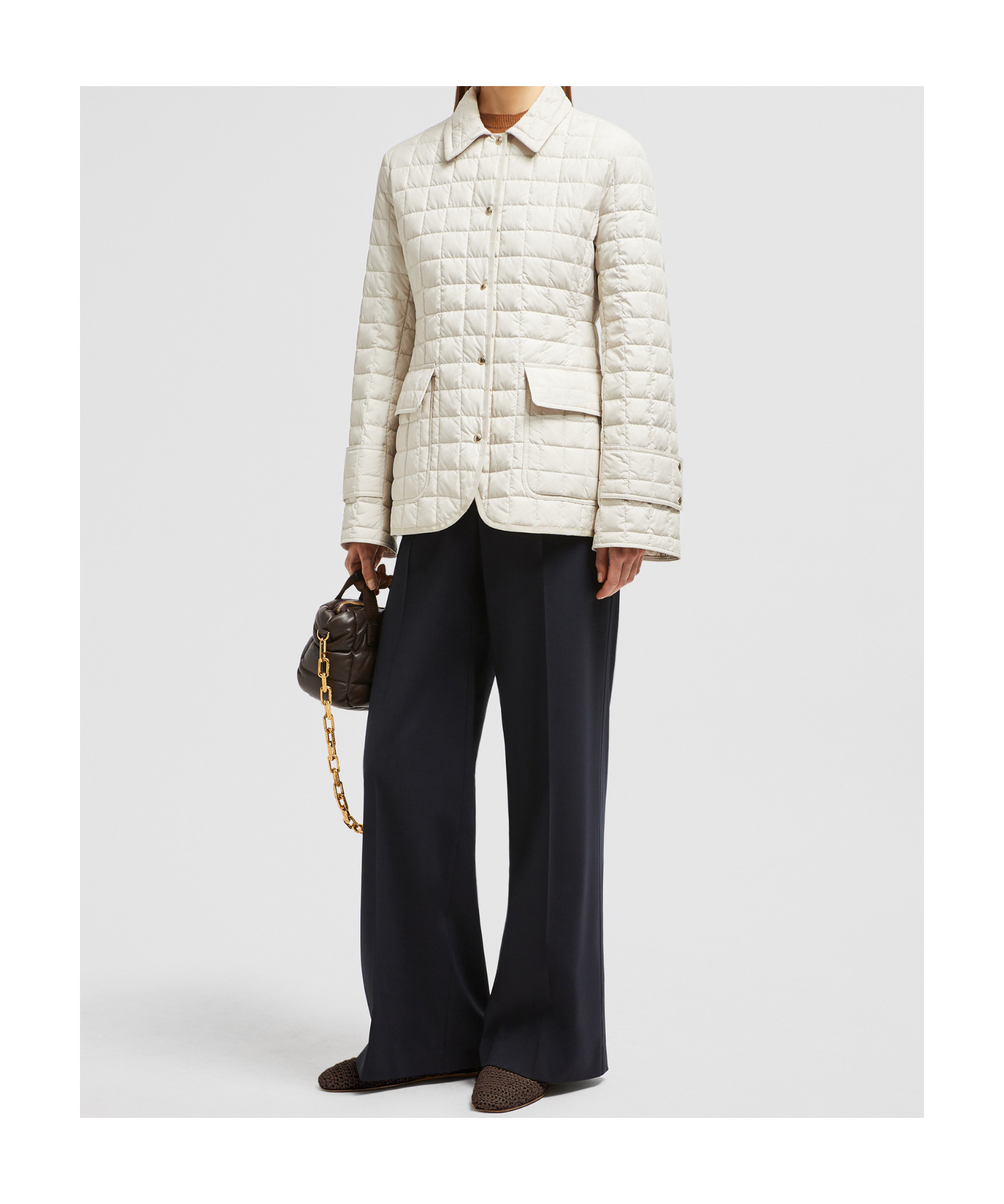 Moncler Epinal Square Quilted Down In White