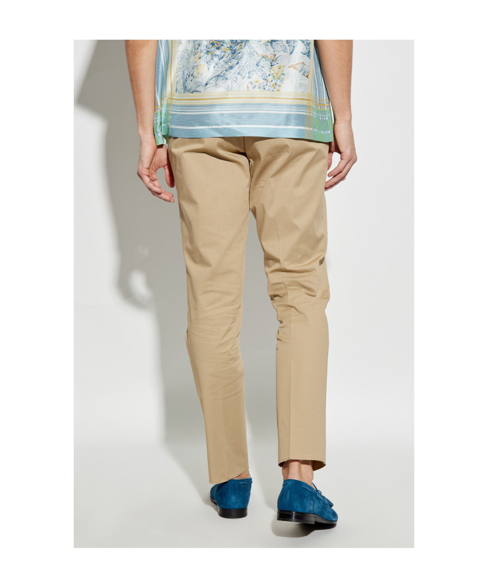 Etro Carrot Leg Trousers W Zipped Pockets In Nude