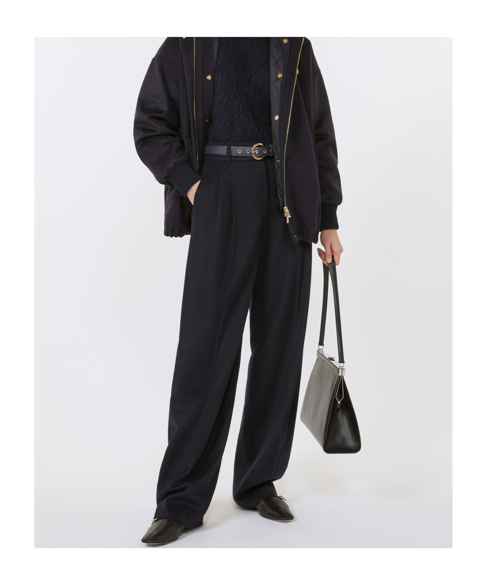 Max Mara Wool Trousers In Blue