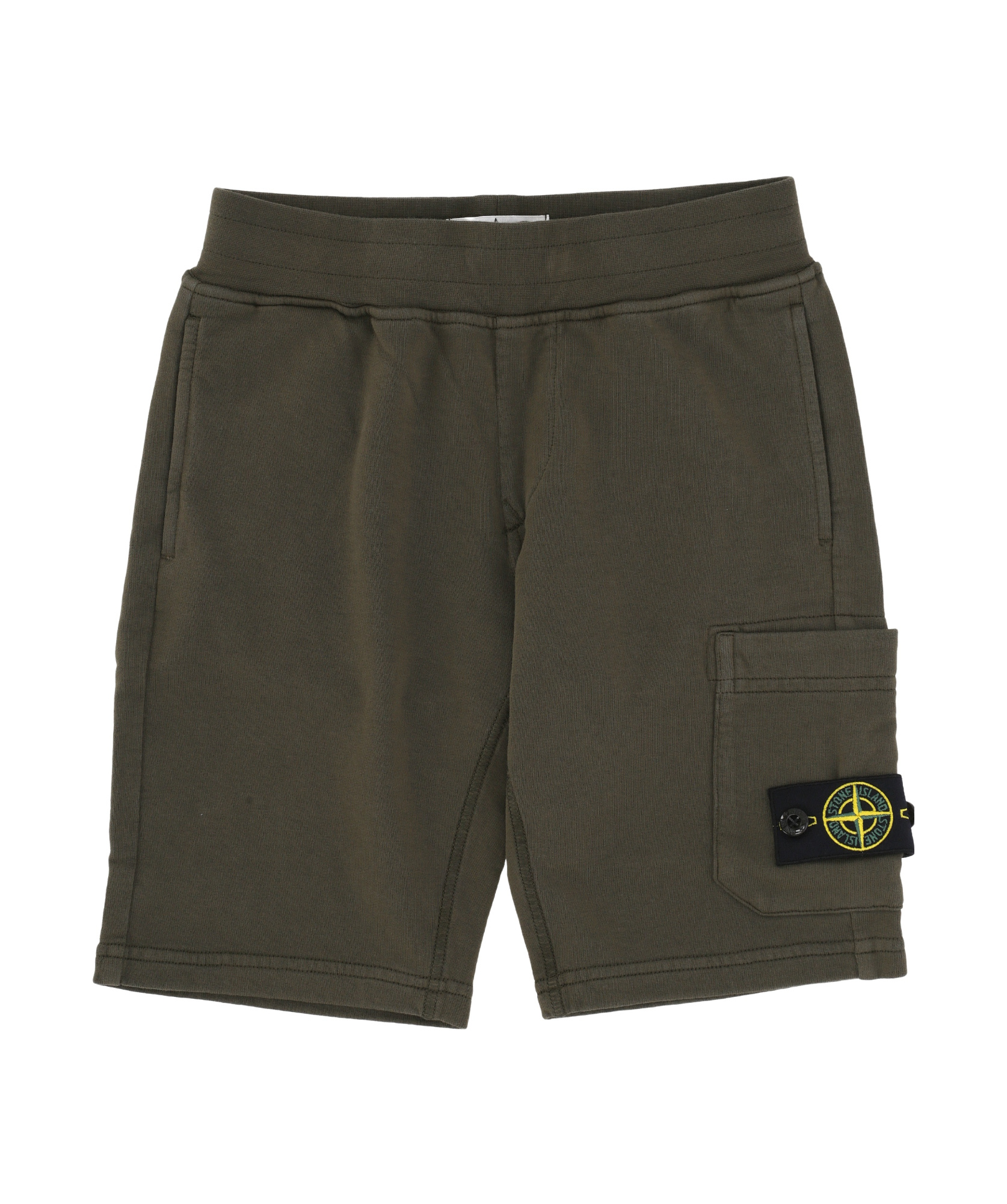 Stone Island Elastic Waist Shorts In Green