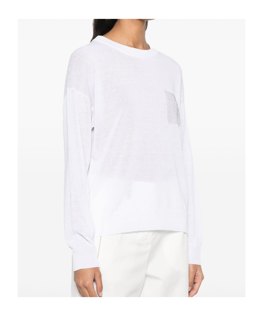 Shop Peserico Long-sleeved Sweater In White