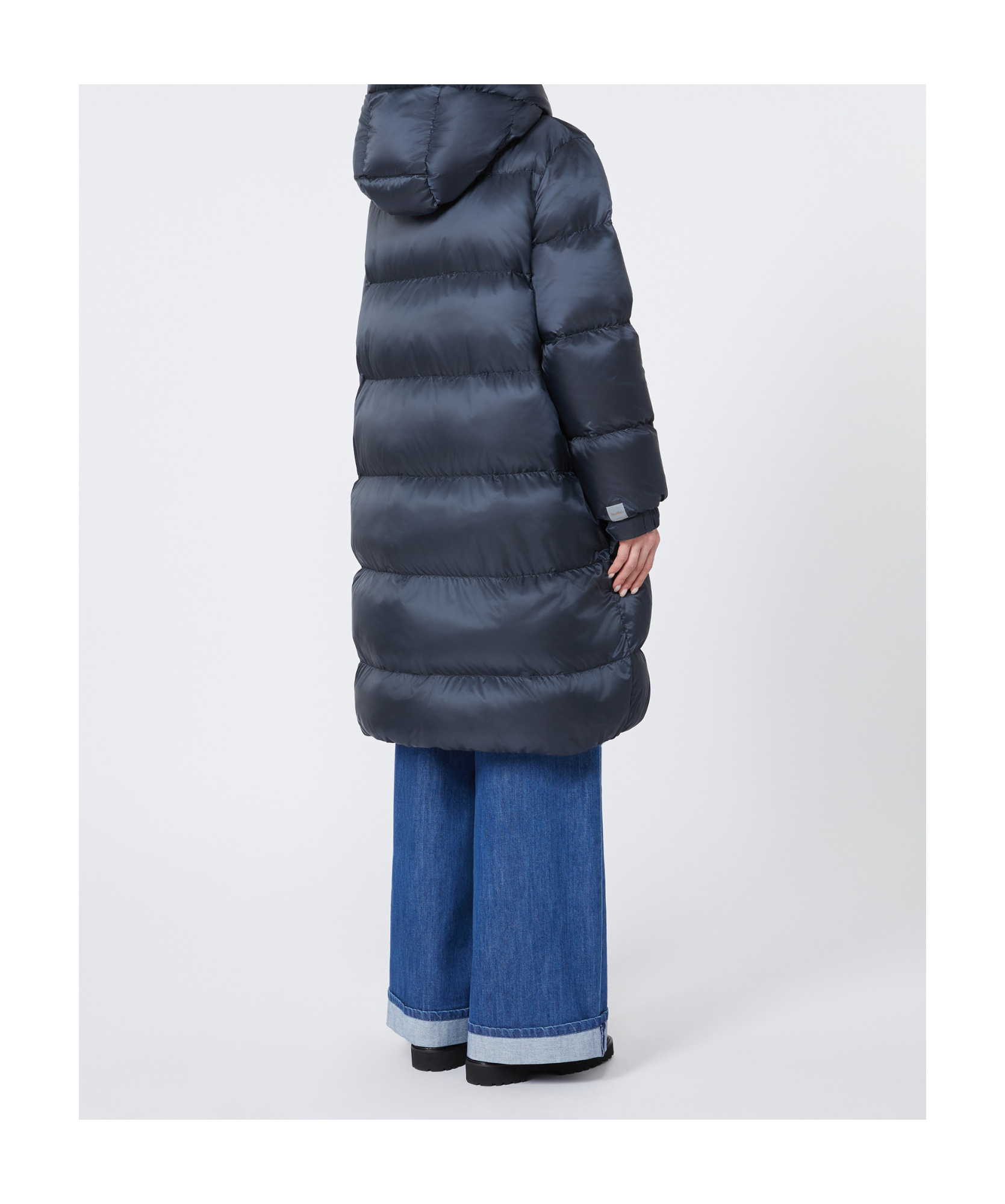 Max Mara Long-sleeved Down Jacket In Blue