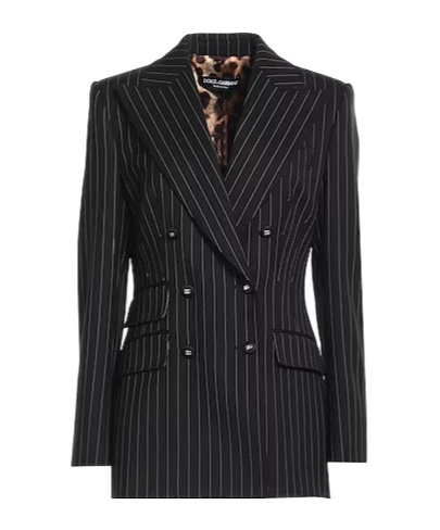 Dolce & Gabbana Doublebreasted Striped Blazer In Black