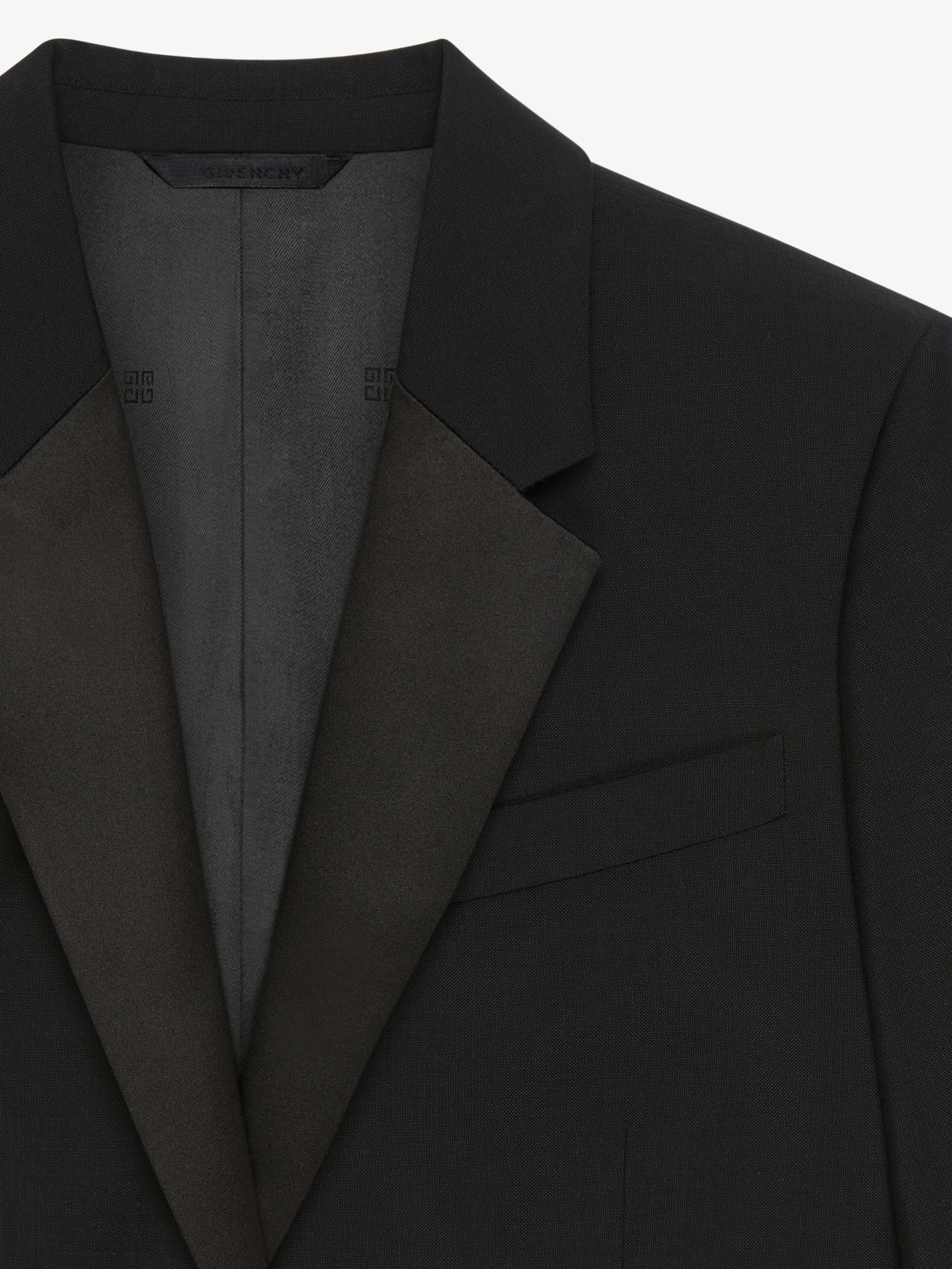 Givenchy Long-sleeved Wool Short Suit Coat In Black