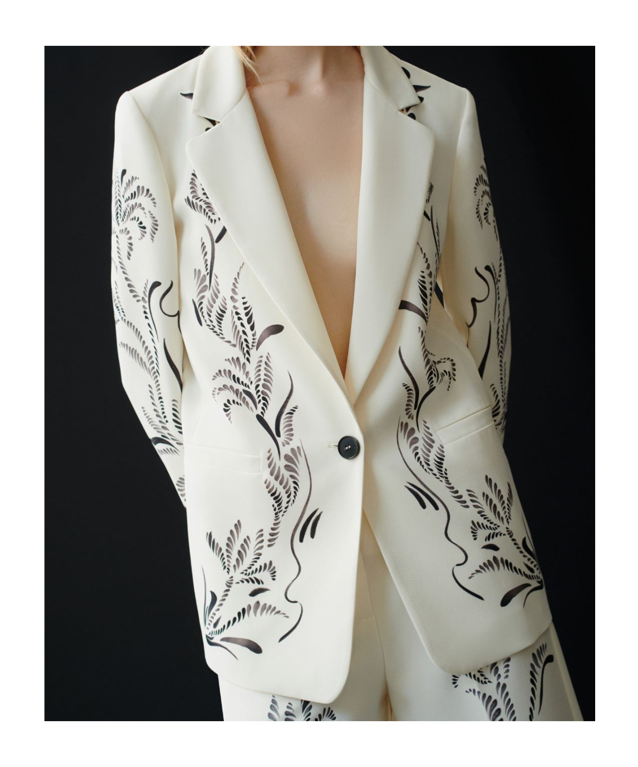 Marella Art.365 Luciana Printed Blazer In White
