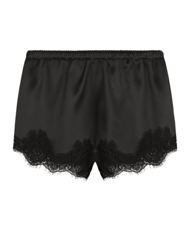 Dolce & Gabbana Lace-detailing Satin-finish Briefs In Black