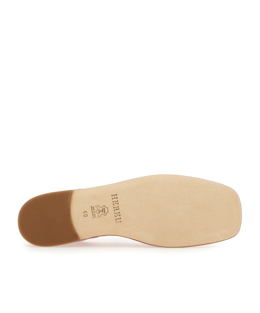 Hereu Woman Ballet Flats Pink Size 11 Leather In Pink
