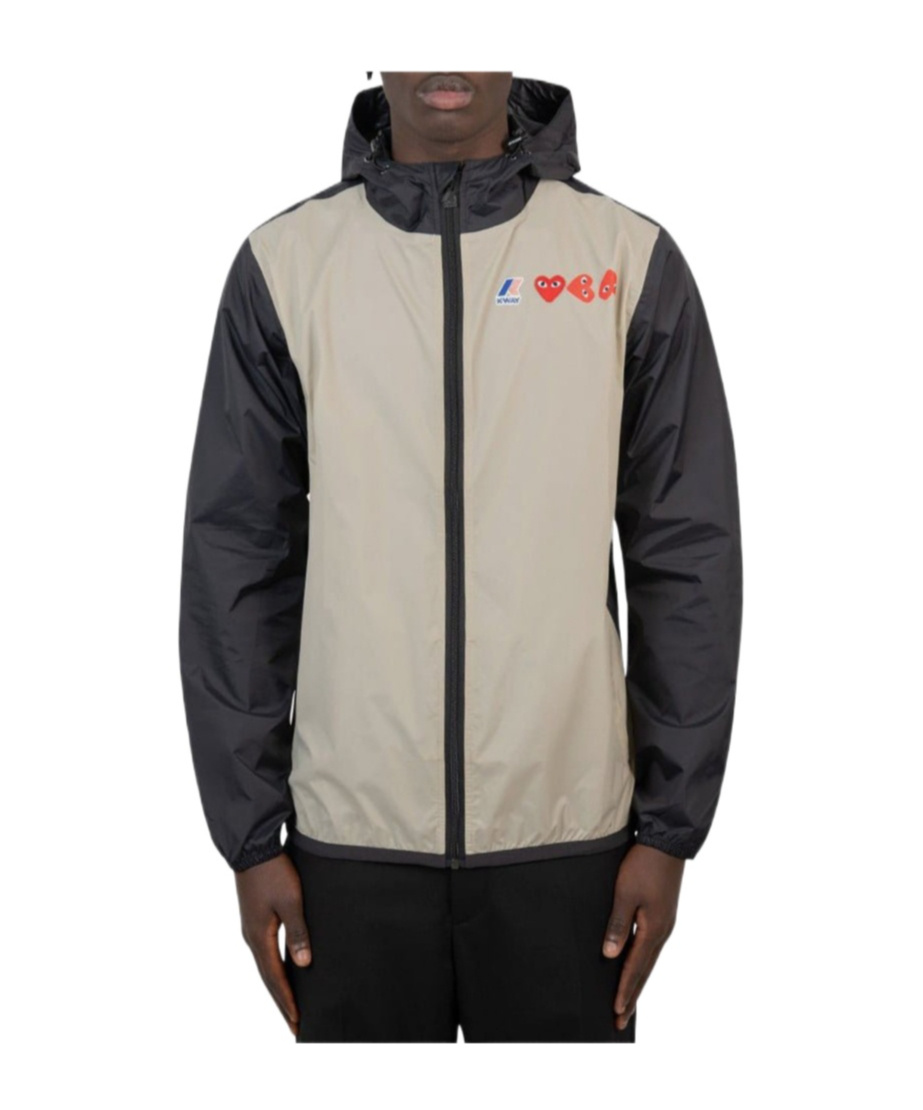 Comme Des Garçons Play Hooded Casual Jacket In Gray