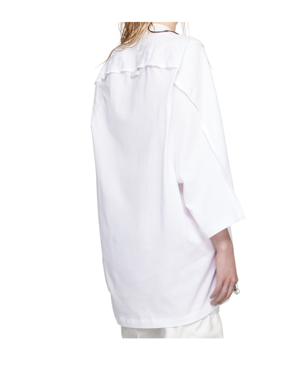 Jean Paul Gaultier Open-necked Black Shirt In White