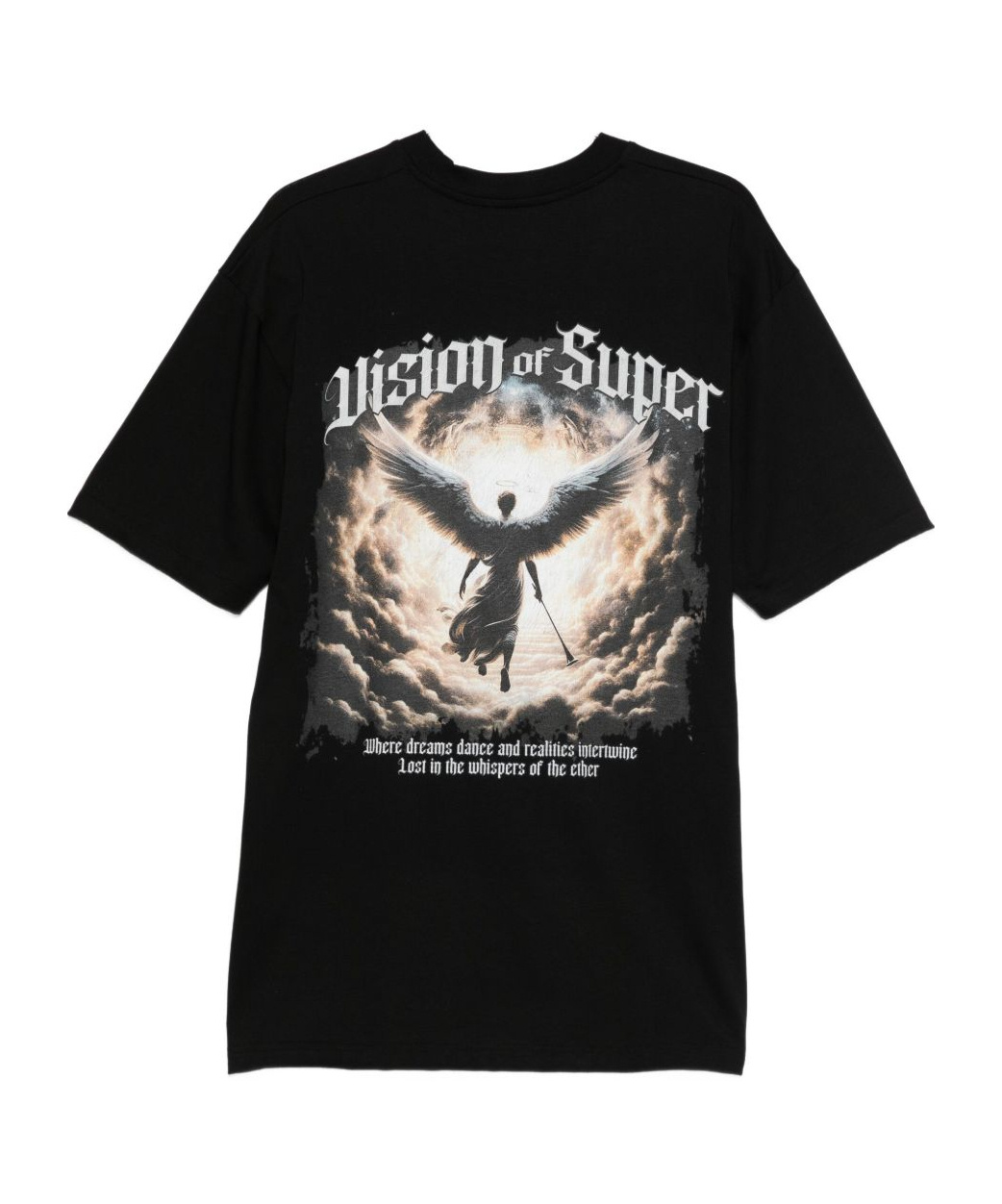 Vision Of Super T-shirt With Angel Print On The Back In Black