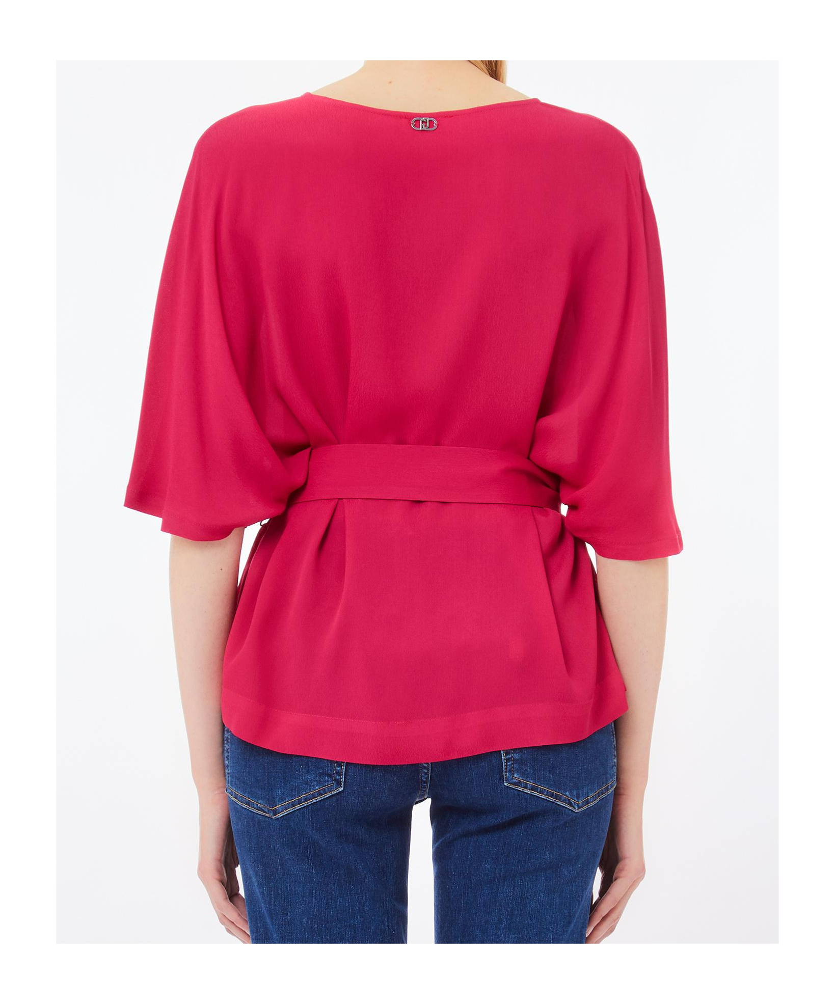 Liu •jo Liu Jo Crewneck Crepe T In Rebel Rose