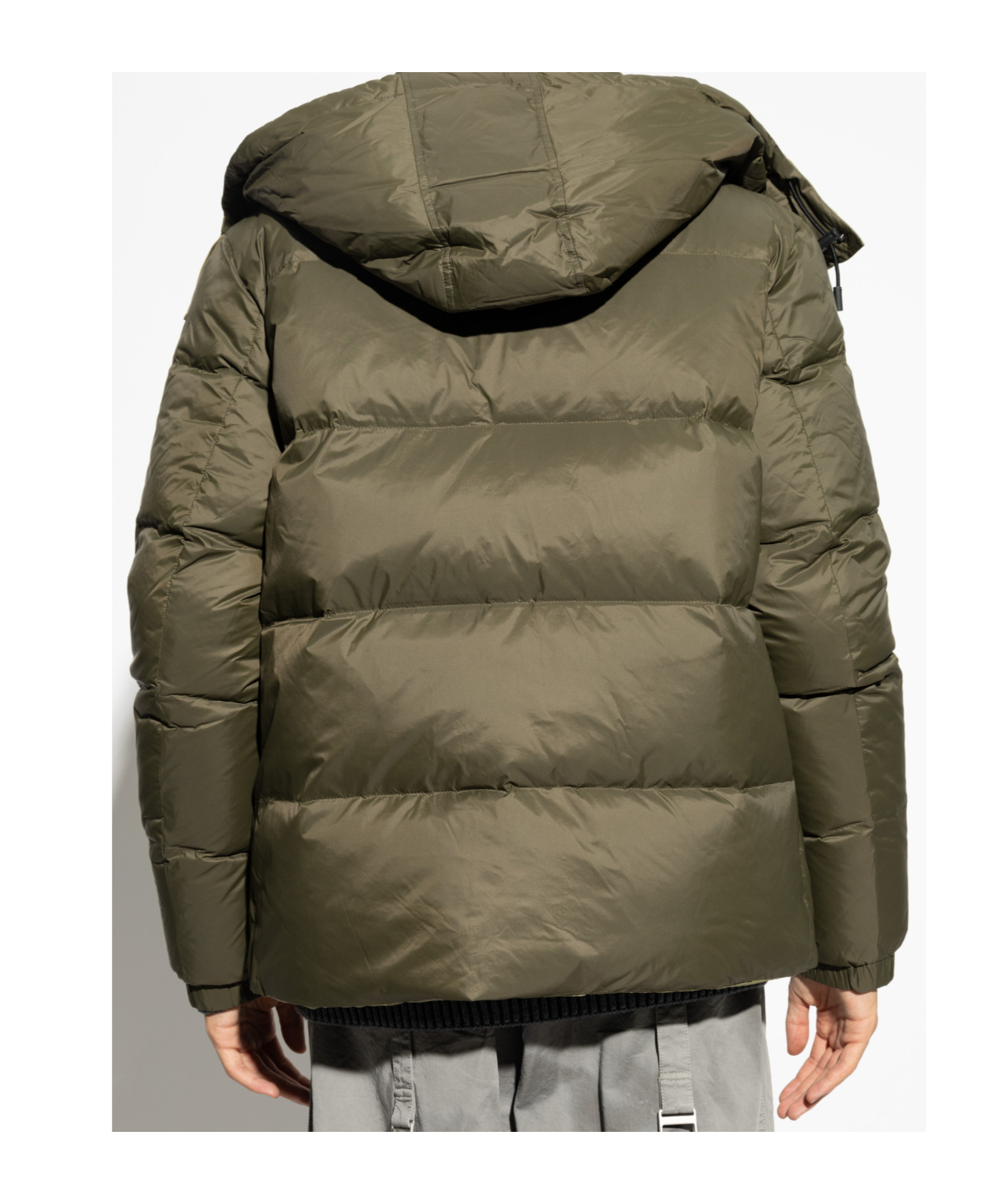 Yves Salomon Hooded Puffer Jacket In Green