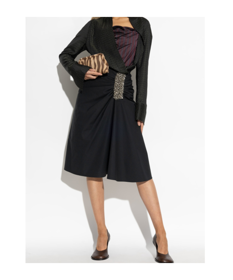 Dries Van Noten High Waist Skirt In Blue