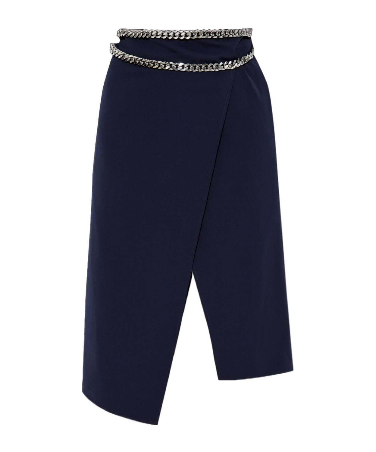 Stella Mccartney Falabella Chain Asymmetric Midi Skirt In Black