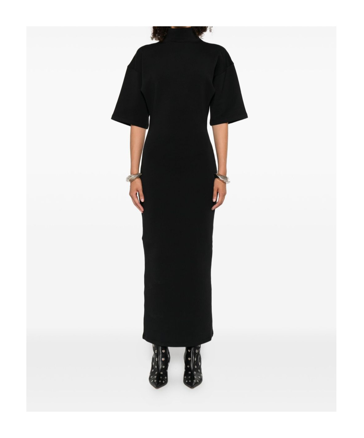 Jean Paul Gaultier Printed Cotton-blend Jersey Maxi Dress In Black