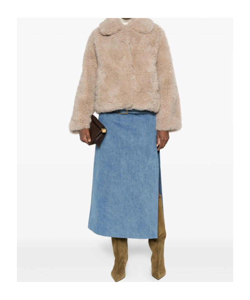 Yves Salomon Teddy-collared Jacket In Neutral