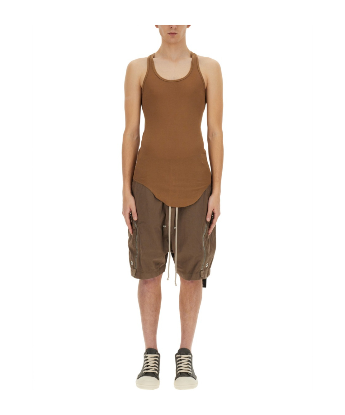 Rick Owens Drkshdw Drkshdw By Rick Owens Slim-fit Cotton Tank Top In Brown