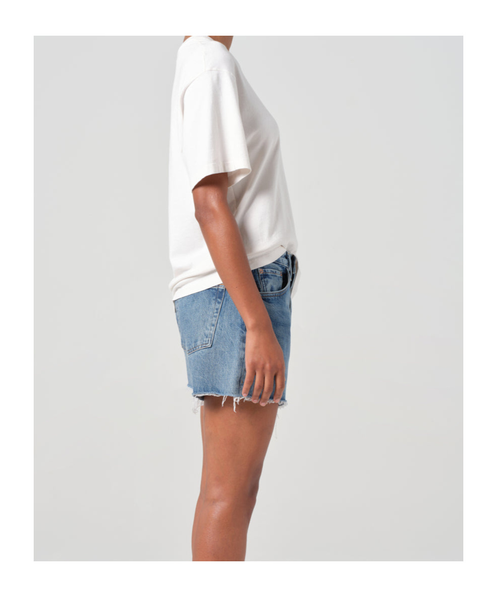 AGOLDE PARKER LONG DENIM SHORTS