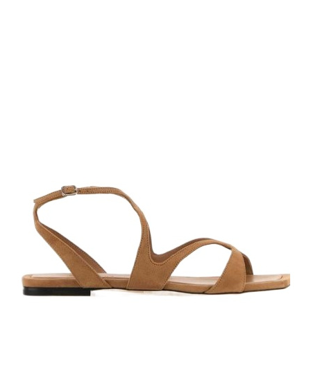Jimmy Choo Ayla Flat Suede Leather Sandals In Brown