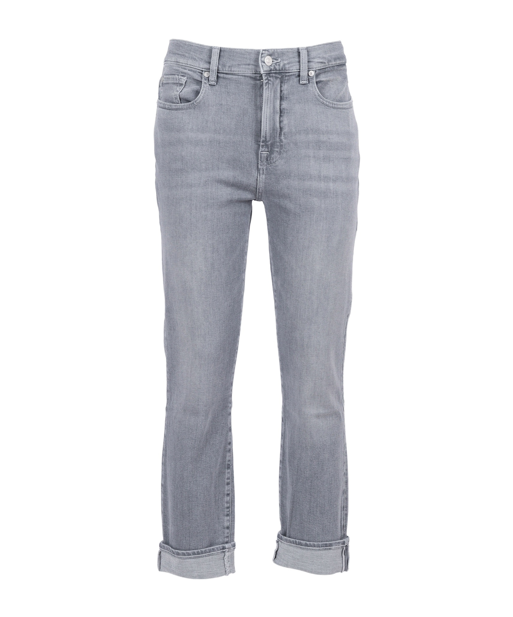 7 For All Mankind Straight-leg Jeans In Gray