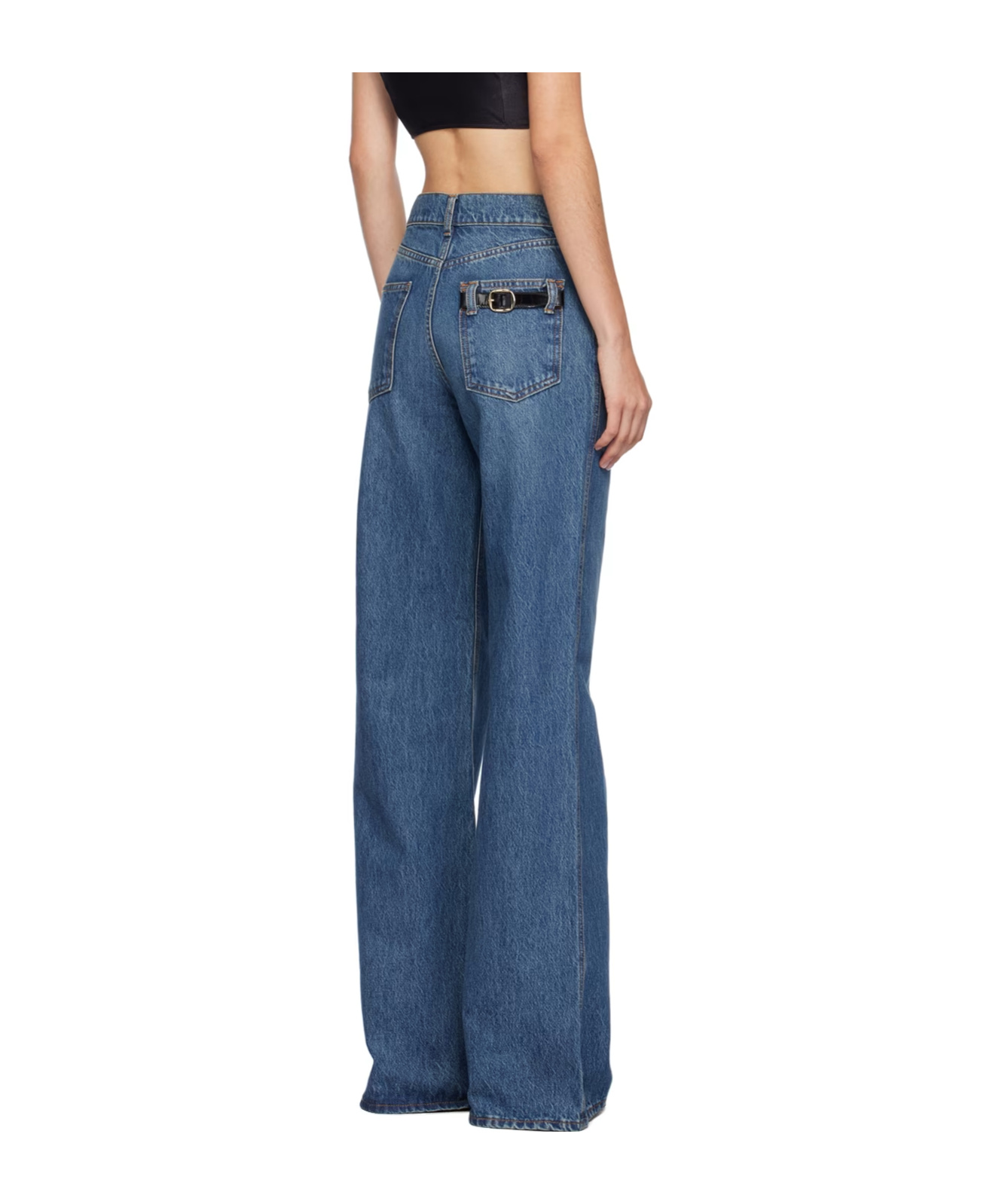 Coperni Wide Leg Jeans In Blue