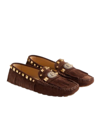 Valentino Driver Loafers In Brown
