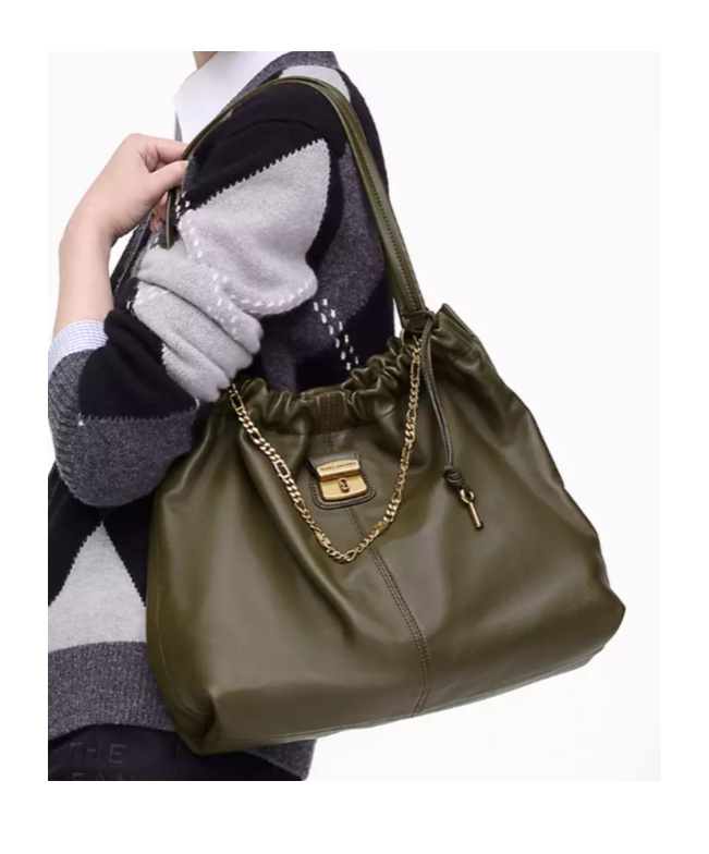 Marc Jacobs Cristina Tote Bag Leather Shoulder Straps In Green