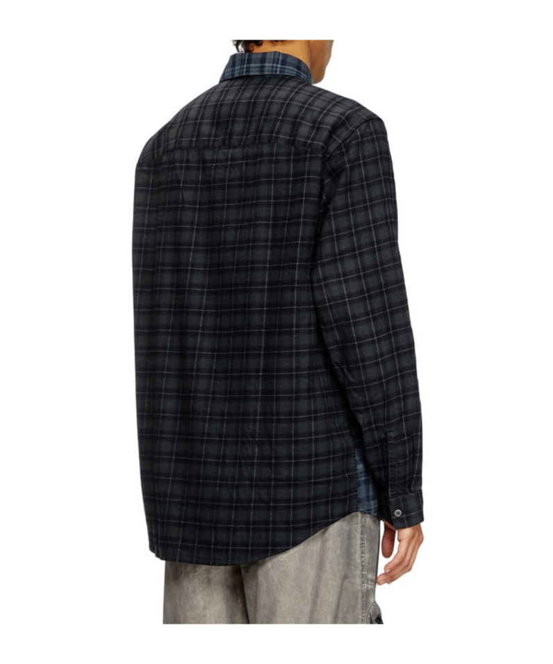 Diesel S-simply-check Shirt In Black
