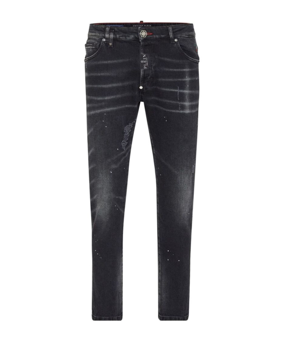 Philipp Plein Mid-rise Slim-fit Jeans In Black