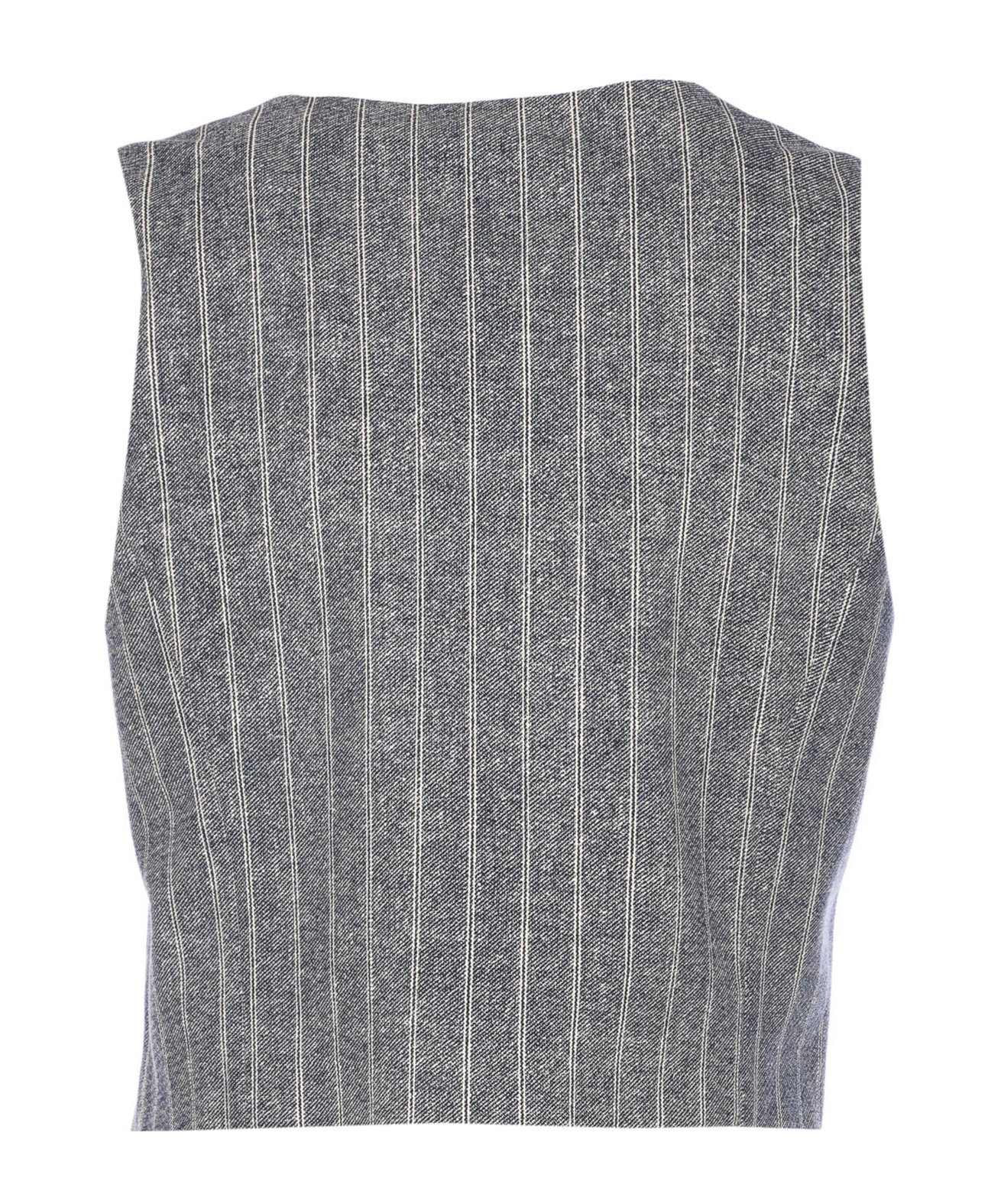 Circolo 1901 Pinstriped Waistcoat In Gray