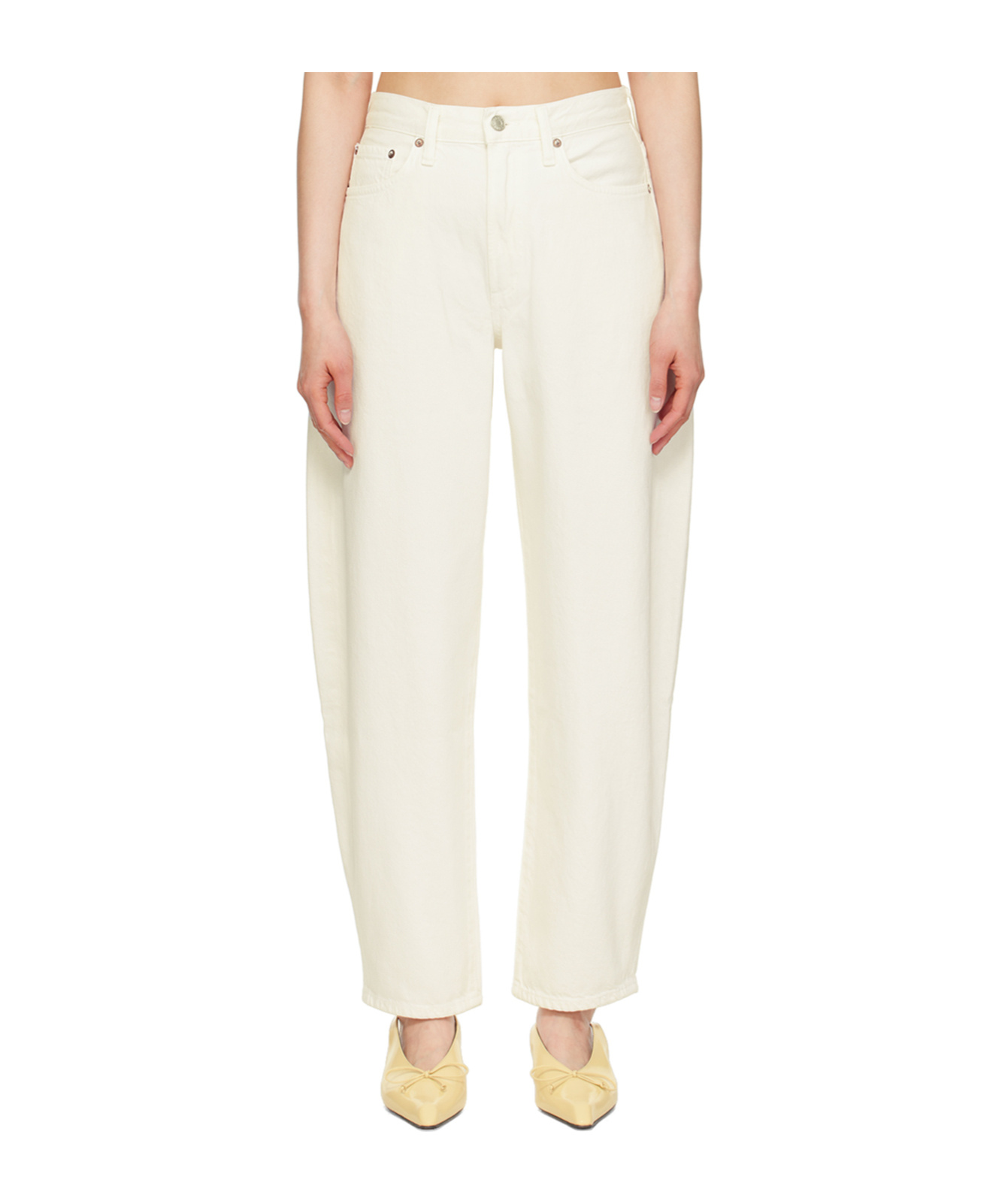 Agolde Off-white Balloon Jeans In White